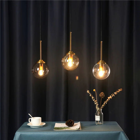 Pendant Light - Nordic Gray Glass Ball Island Pendant Lamp SW-36210678 - SWEET-LIGHTS