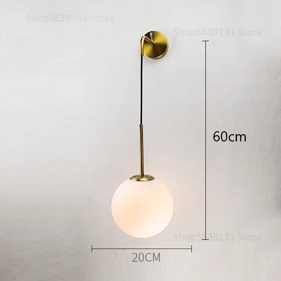 Wall Light - Nordic Modern Vintage Wall Lamps LED Glass Ball Mirror Bedroom Living Room Light Fixtures SW-36210345 - SWEET-LIGHTS