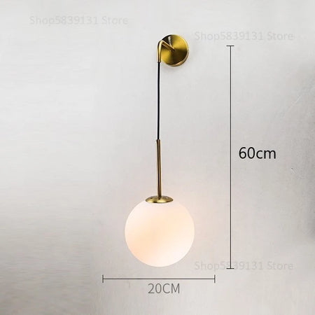 Wall Light - Nordic Modern Vintage Wall Lamps LED Glass Ball Mirror Bedroom Living Room Light Fixtures SW-36210345 - SWEET-LIGHTS