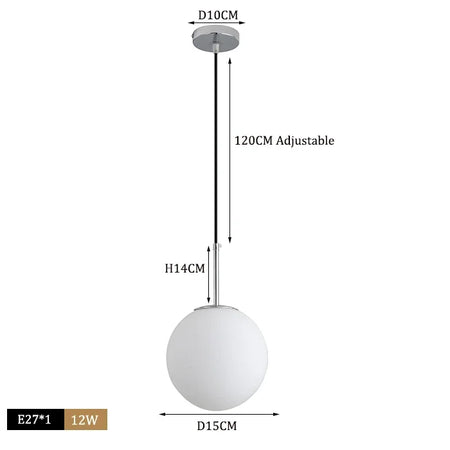 Pendant Light - Modern Glass Ball LED Hanging Lamp Brass Black Chrome SW-36210347 - SWEET-LIGHTS