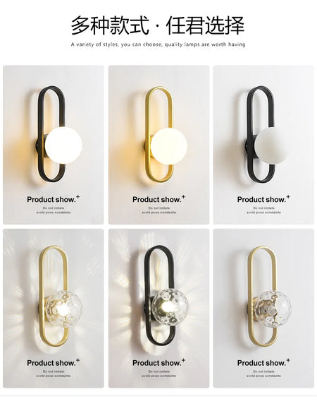 Wall Light - Modern Minimalist LED E27 Wall Sconce Glass SW-36210345 - SWEET-LIGHTS