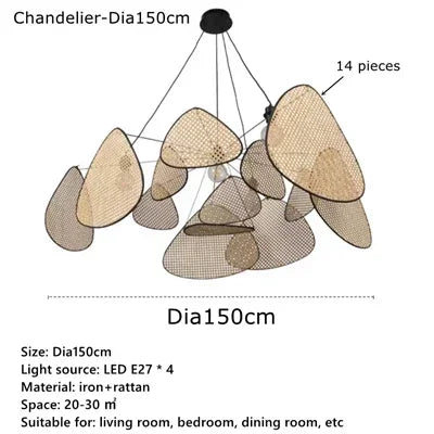 Pendant Light - Modern Living Room Led Rattan Chandelier Home Decor SW-36210789 - SWEET-LIGHTS