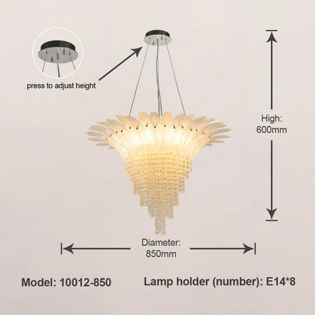 Chandelier - French Designer Crystal Chandelier Adjustable Height SW-36210345 - SWEET-LIGHTS