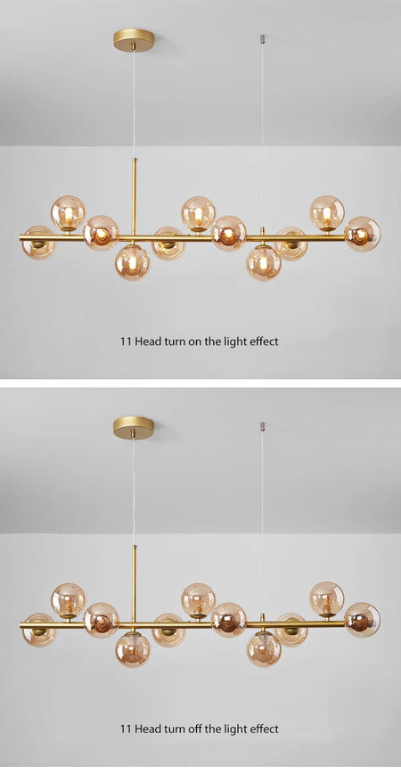Pendant Light - Modern Long Dining Room Chandelier Glass Ball Lampshade Light Over The Table Kitchen Office Pendant Lamp Home Decor Luminaires SW-36210789 - SWEET-LIGHTS