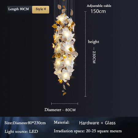 Chandelier - Loft Hanging Crystal Pendant Light for Modern Luxury Hotel Lobby Living Room SW-36210578 - SWEET-LIGHTS
