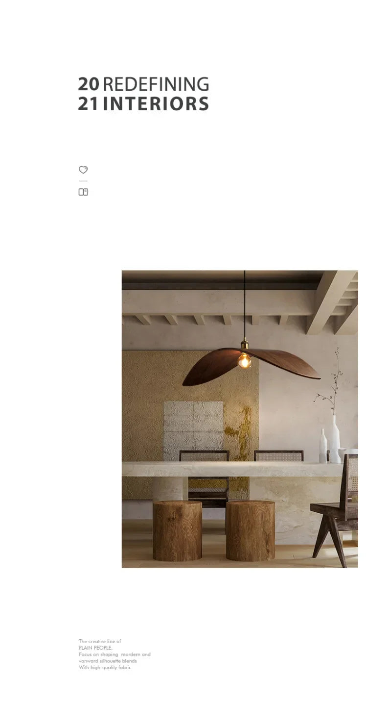Pendant Light - Modern Wabi Sabi Walnut Chandeliers Home Lights SW-36210567 - SWEET-LIGHTS