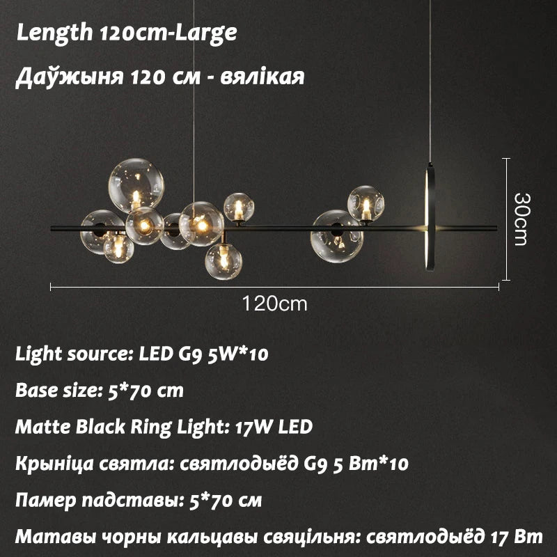 Pendant Light - Nordic LED Chandelier Clear Glass Ball Art Decor SW-36210457 - SWEET-LIGHTS