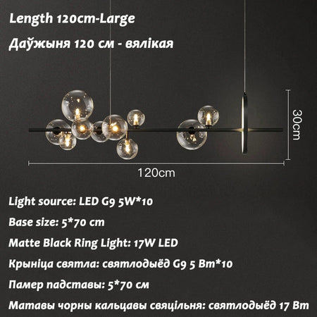 Pendant Light - Nordic LED Chandelier Clear Glass Ball Art Decor SW-36210457 - SWEET-LIGHTS