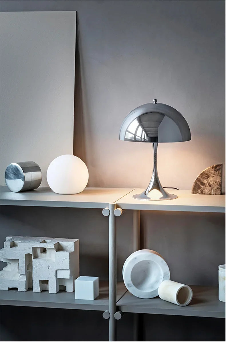 Table Lamp - Mushroom Denmark Chrome Desk Light E27 Bulb SW-36210458 - SWEET-LIGHTS