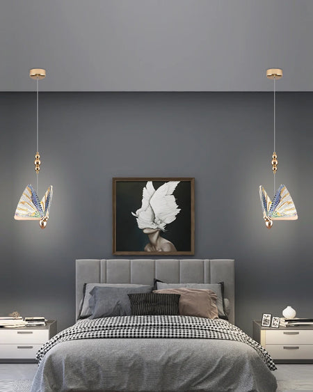 Pendant Light - Nordic Colorful Butterfly LED Pendant Lamps for Home Bedroom Living Room Indoor Golden Lighting SW-36210478 - SWEET-LIGHTS