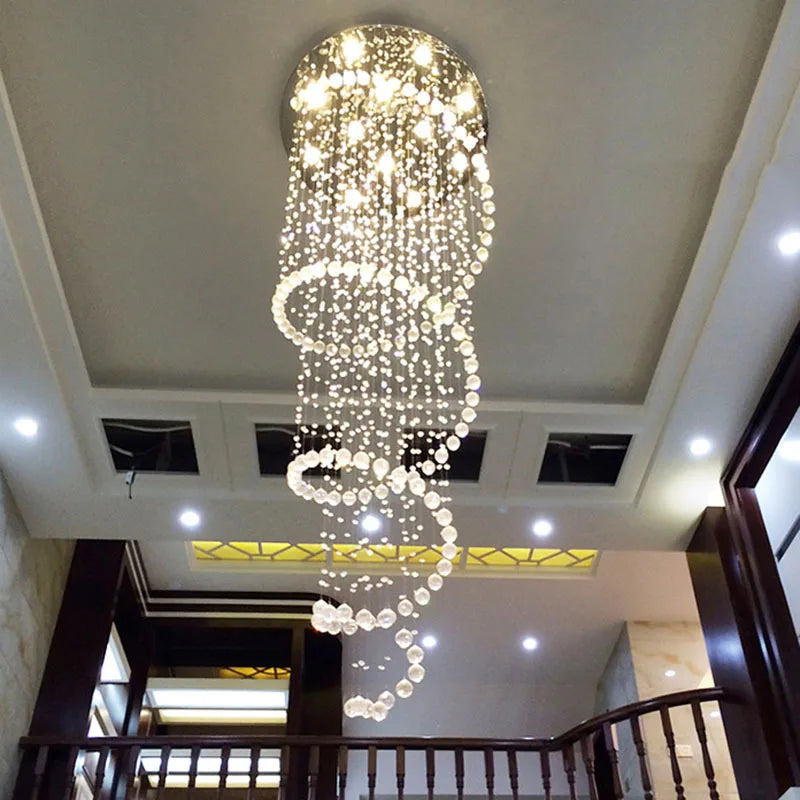 Chandelier - New Modern LED K9 Crystal Double Staircase Lamp SW-36210347 - SWEET-LIGHTS
