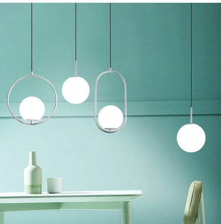 Pendant Light - Modern Glass Ball LED Hanging Lamp Brass Black Chrome SW-36210347 - SWEET-LIGHTS