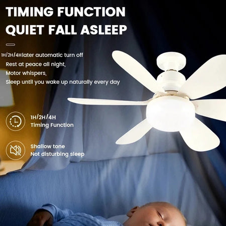 Fans - Smart 2 In 1 Ceiling Fan With Remote Control Energy-saving Lighting E27 SW-36210345 - SWEET-LIGHTS