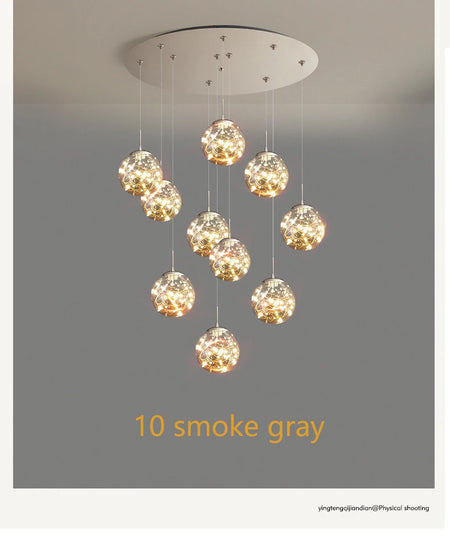 Pendant Light - Modern Led Chandelier Glass Ball Dimmable for Staircase Living Room SW-36210345 - SWEET-LIGHTS
