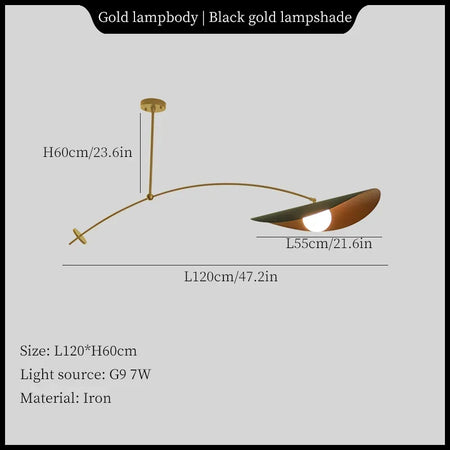 Pendant Light - Myrna Mobile Nordic Long Arm Lamp Black Gold SW-36210457 - SWEET-LIGHTS