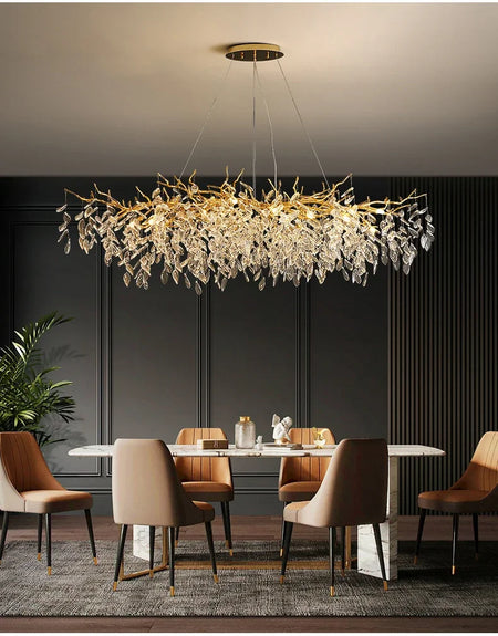 Chandelier - Luxury Gold Crystal LED Pendant Lamp Indoor Villa Lighting SW-36210457 - SWEET-LIGHTS
