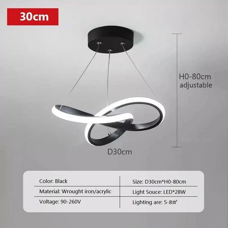 Pendant Light - LED Line Pendant Light Modern 24/30cm Aluminium Hanging Lamps For Indoor Illumination SW-36210567 - SWEET-LIGHTS