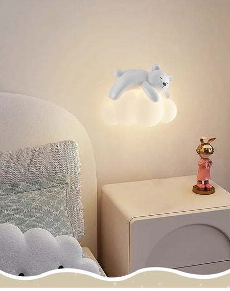 Children Lighting - White Clouds Bear Wall Lamps LED Children's Room Lamp Modern Warm Decor SW-36210345 - SWEET-LIGHTS