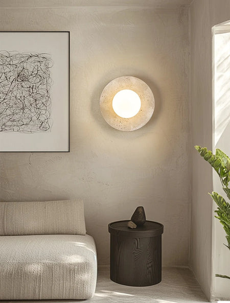 Wall Light - IWHD Modern Nordic LED Walnut Yellow Travertine Lamp SW-36210357 - SWEET-LIGHTS
