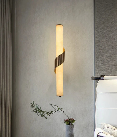 Wall Light - Art Deco Natural Marble Dimmable Copper LED Sconce SW-36210789 - SWEET-LIGHTS
