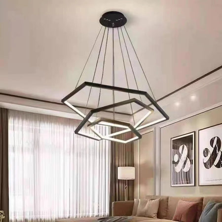 Pendant Light - Modern Luxury Gold Hexagon LED Chandelier SW-36210578 - SWEET-LIGHTS