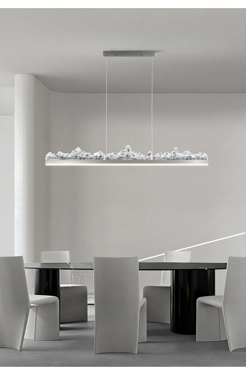 Pendant Light - Italian Minimalist Iceberg Chandeliers Modern Luxury Long Strip Hanging Lights for Bedroom Dining Room Kitchen Island Led Lamp SW-36210123 - SWEET-LIGHTS