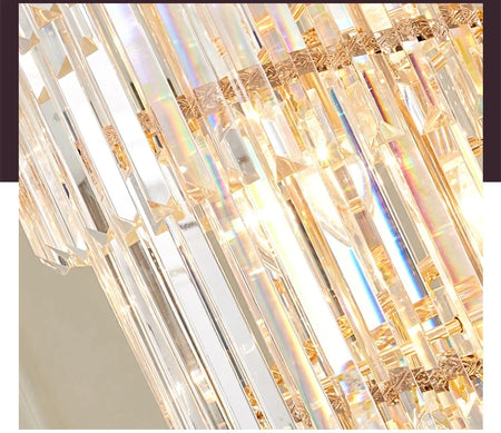 Chandelier - Long Crystal Staircase Gold Modern Lamp Luxury Villa Home Decor SW-36210458 - SWEET-LIGHTS