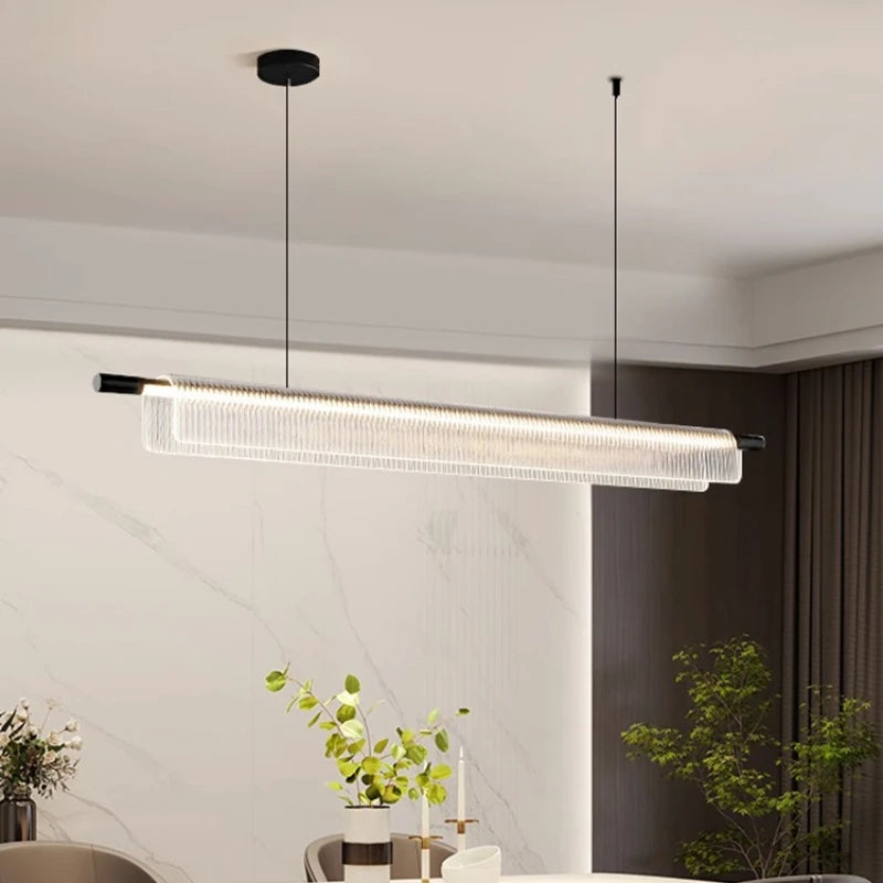 Pendant Light - Simple Iron Strip Hanging Lamp LED Chandelier Modern Design Indoor Lighting Acrylic SW-36210457 - SWEET-LIGHTS