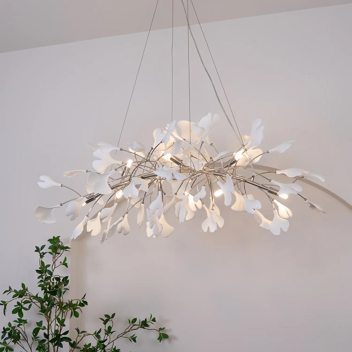 Chandelier - Nordic Modern Long Ginko Leaf Pendant Light for Living Room Dining Room Bedroom Kitchen SW-36210478 - SWEET-LIGHTS
