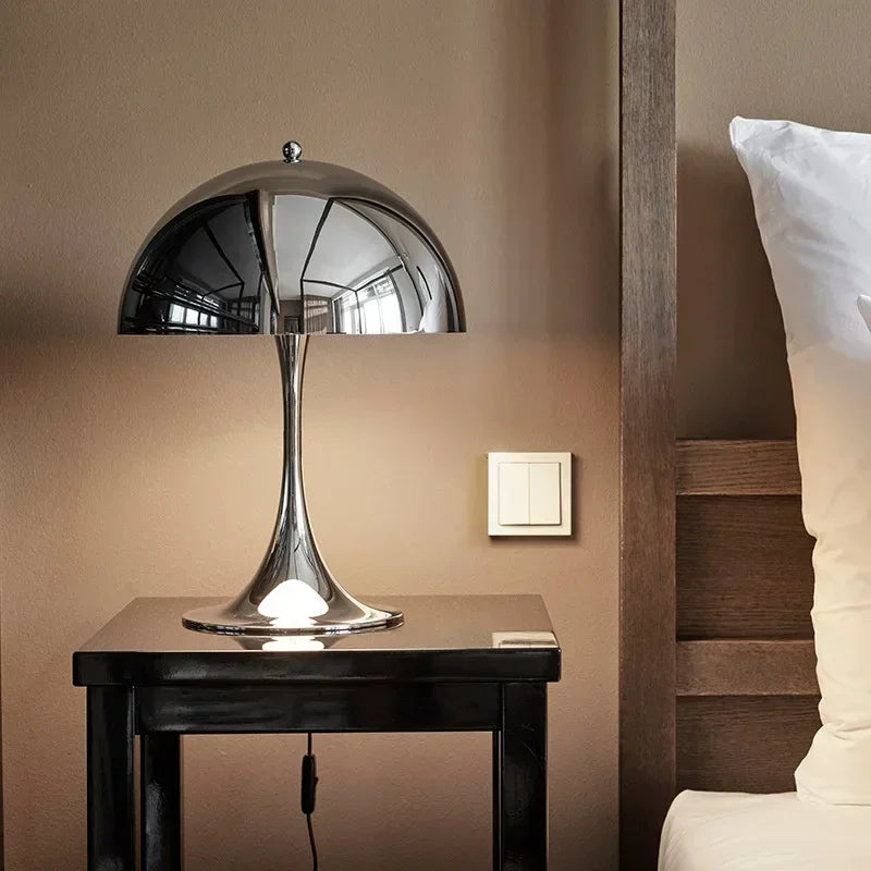 Table Lamp - Mushroom Denmark Chrome Desk Light E27 Bulb SW-36210458 - SWEET-LIGHTS