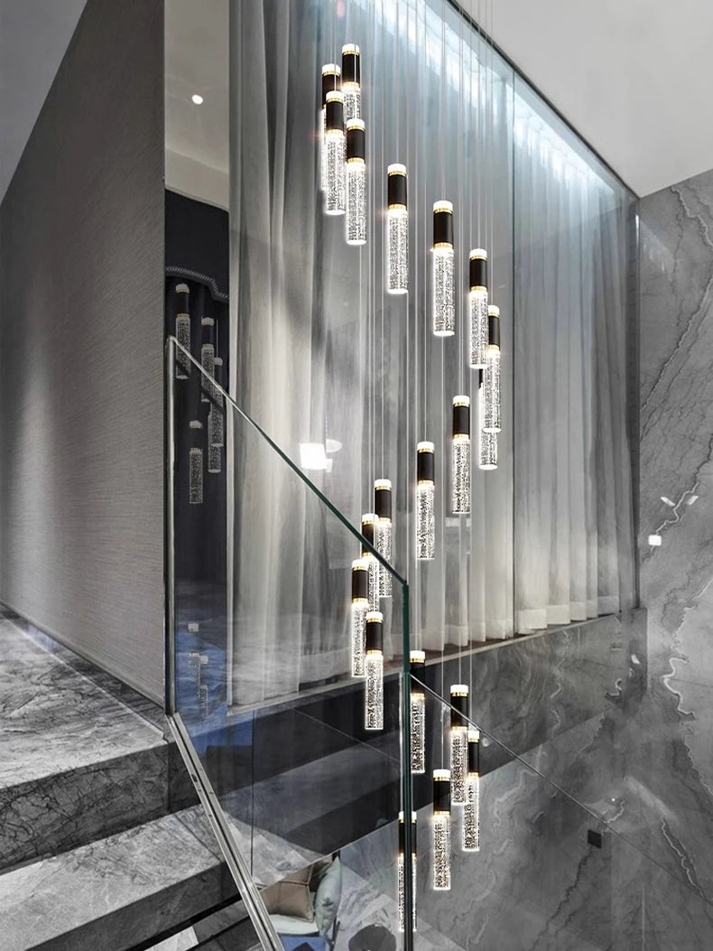 Pendant Light - Modern Crystal Stair Chandelier LED Indoor Lighting SW-36210457 - SWEET-LIGHTS