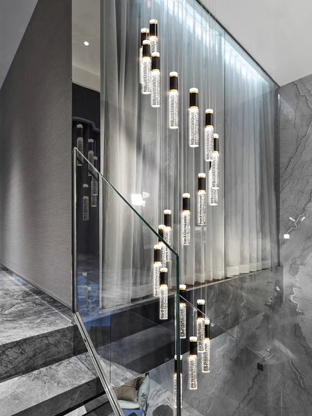 Pendant Light - Modern Crystal Stair Chandelier LED Indoor Lighting SW-36210457 - SWEET-LIGHTS