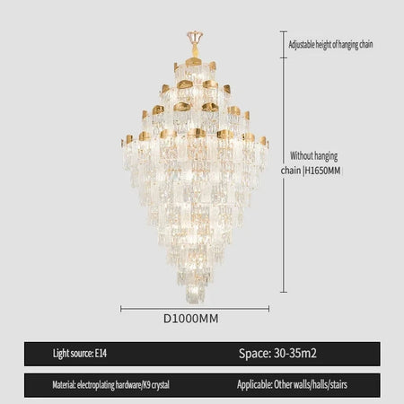 Chandelier - French Duplex High-End Crystal Lights For Luxury Living Room SW-36210789 - SWEET-LIGHTS