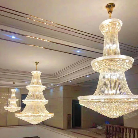 Chandelier - Luxury Living Room Crystal Staircase Chrome Lighting SW-36210789 - SWEET-LIGHTS