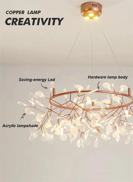 Pendant Light - Nordic Modern Firefly Chandelier Black Gold SW-36210753 - SWEET-LIGHTS