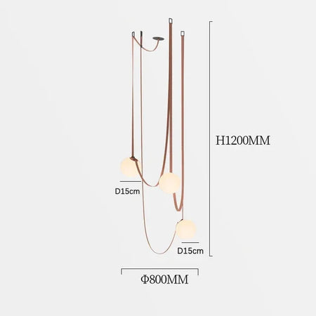 Pendant Light - Nordic Leather Chandelier LED Lamps for Duplex SW-36210345 - SWEET-LIGHTS