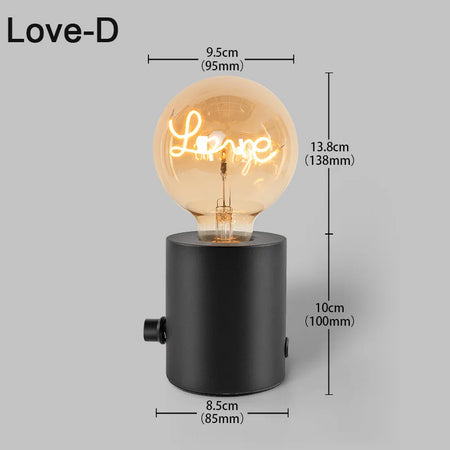 Table Lamp - Vintage Wood E27 Night Light EU Plug Retro Design SW-36210987 - SWEET-LIGHTS