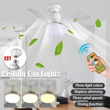 Fans - Smart 2 In 1 Ceiling Fan With Remote Control Energy-saving Lighting E27 SW-36210345 - SWEET-LIGHTS