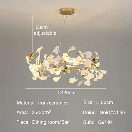 Pendant Light - Modern Luxury Ginkgo LED Chandelier Fixture SW-36210729 - SWEET-LIGHTS
