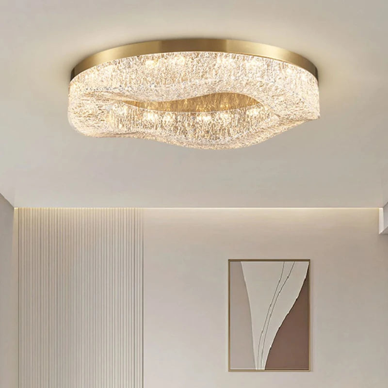 Ceiling Light - AiPaiTe Gold Rounded Copper Chandelier SW-36210579 - SWEET-LIGHTS