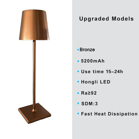 Table Lamp - 5200mAh USB Aluminum Alloy LED Rechargeable for Bar Living Room Reading Wireless SW-36210567 - SWEET-LIGHTS