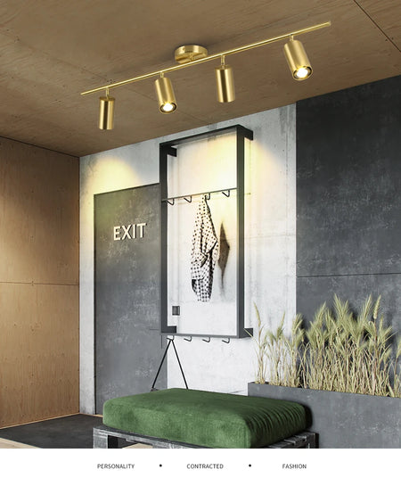 Ceiling Light - Fumi Modern Luxury Gold Track Spotlights Flush Mount Ceiling Fixture GU10 SW-36210345 - SWEET-LIGHTS