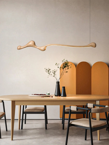 Pendant Light - Modern Ash Wood LED Dimmable Lamp RC/APP SW-36210578 - SWEET-LIGHTS