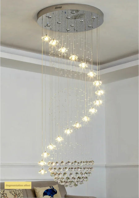 Chandelier - Modern Long Staircase Crystal Pendant Light SW-36210123 - SWEET-LIGHTS
