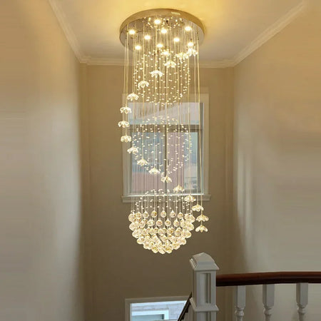 Chandelier - Modern Long Staircase Crystal Pendant Light SW-36210123 - SWEET-LIGHTS