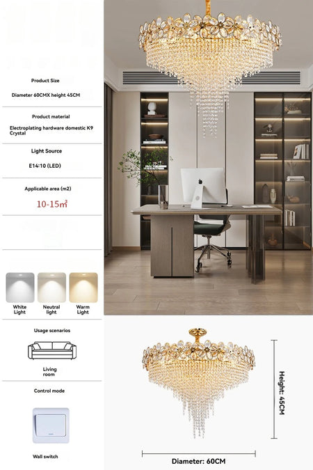 Chandelier - Modern Flower Crystal Tassel Ceiling Pendant Lights SW-36210347 - SWEET-LIGHTS