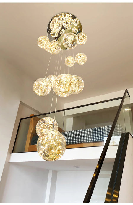 Pendant Light - Modern Led Chandelier Glass Ball Dimmable for Staircase Living Room SW-36210345 - SWEET-LIGHTS