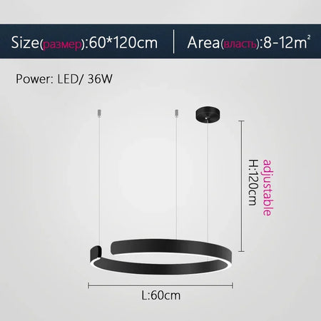 Pendant Light - Nordic Ring Led Pendant Lamps Dimmable Black Gold Home Decor Fixture SW-36210345 - SWEET-LIGHTS