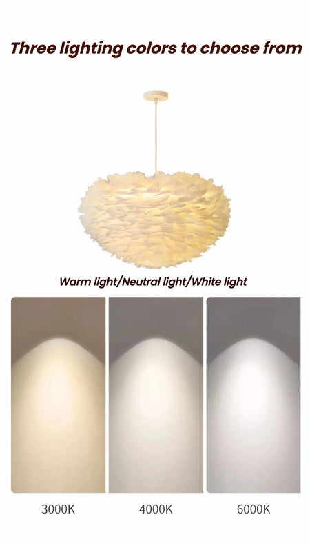 Pendant Light - Feather Nordic LED Chandelier for Living Room and Girl's Room Decor SW-36210578 - SWEET-LIGHTS