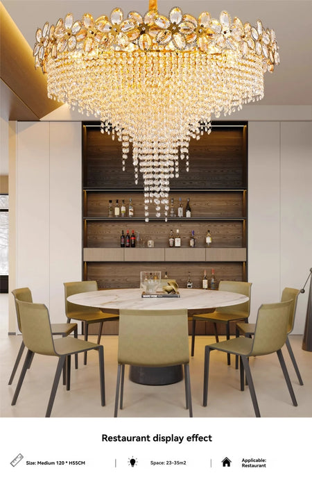 Chandelier - Modern Flower Crystal Tassel Ceiling Pendant Lights SW-36210347 - SWEET-LIGHTS